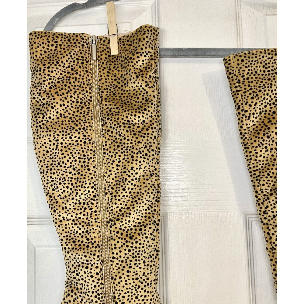 Crown & Ivy Cheetah Print Knee-High Boots | Pointed Toe Block Heel | Size 6 - Picture 5 of 16